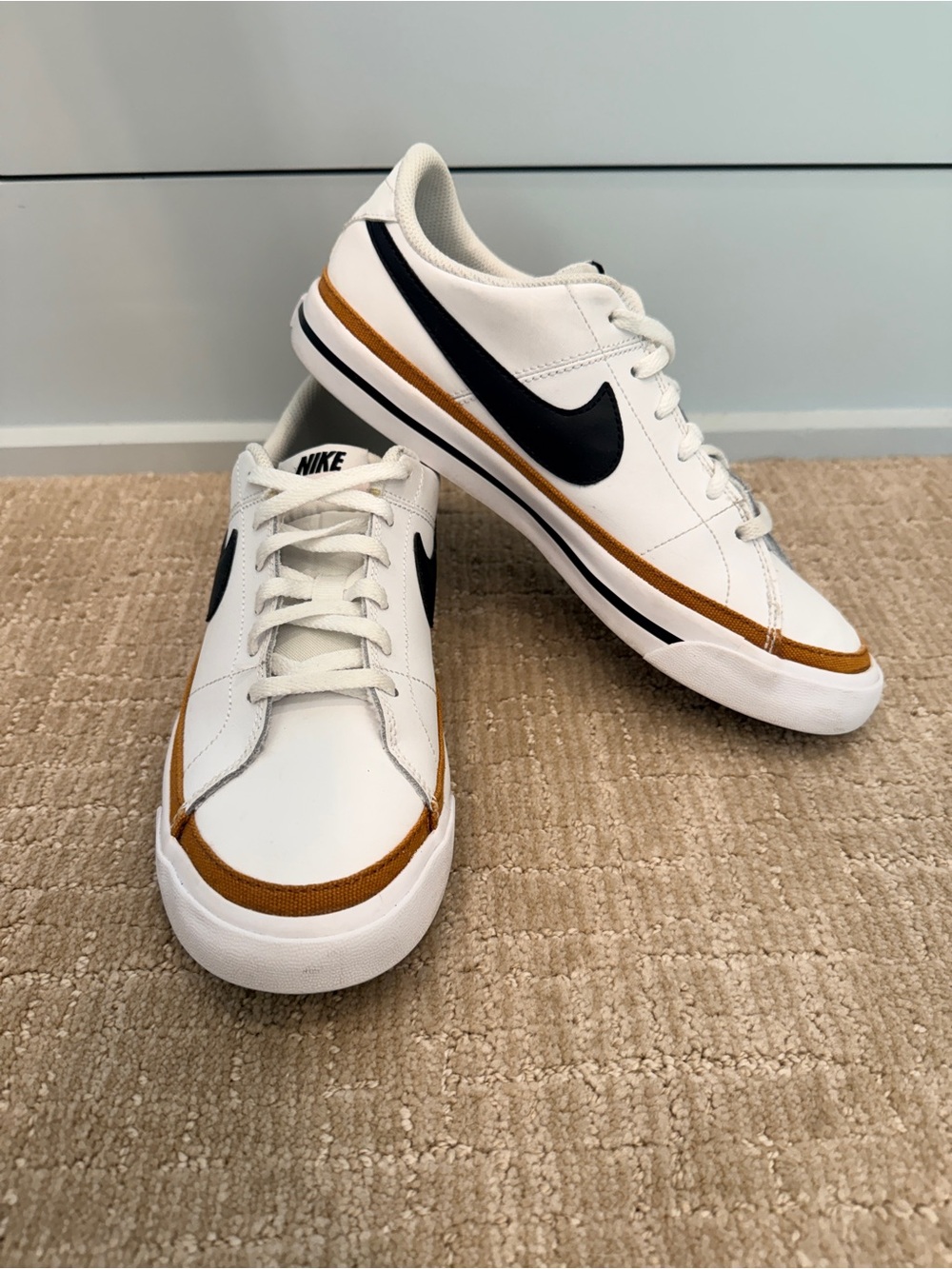 Nike Court Legacy Sneaker - white, tan, black